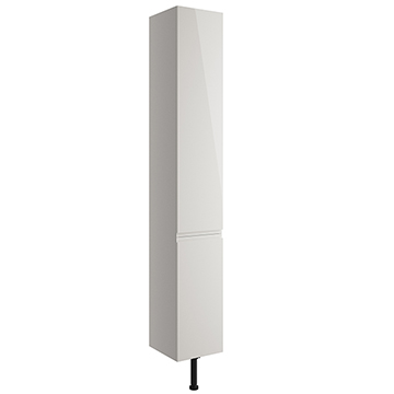 Joseph Miles Sadler Floorstanding Gloss Pearl Grey Tall Bathroom Unit 300 x 1836mm - Two Door