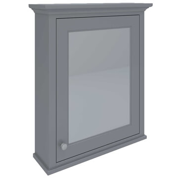 RAK Washington Wall Mounted Traditional Grey Mirror Cabinet 650 x 752mm - Single Door