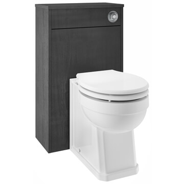 Nuie York Back-To-Wall WC Furniture Unit - Ex Display Dark Wood