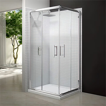 Merlyn 6-Series Two Door Sliding Corner-Entry Shower Enclosure 900 x 900mm - Chrome Frame