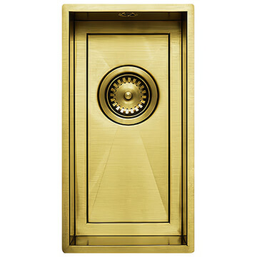 1810 Company Axixuno QG Gold Brass Undermount 1 Bowl Handmade Kitchen Sink