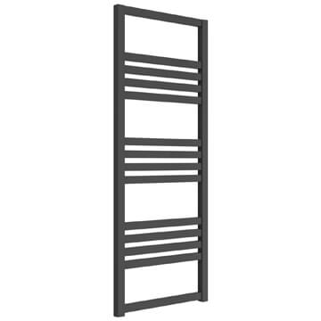 Reina Bolca Rectangular Straight Anthracite Heated Towel Rail 485mm Wide - Aluminium