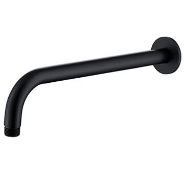 RAK Round Black Shower Arm - Wall Mounted - 300mm Projection