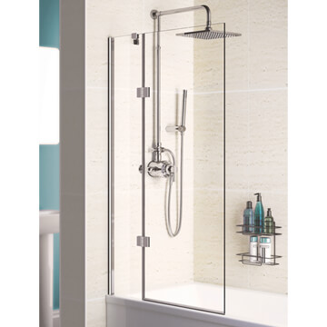 Lakes Coastline Chrome Double Panel Hinged Bath Screen