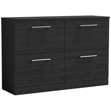 Nuie Arno Floorstanding Black Woodgrain Vanity Unit with Worktop - 1205 x 800mm