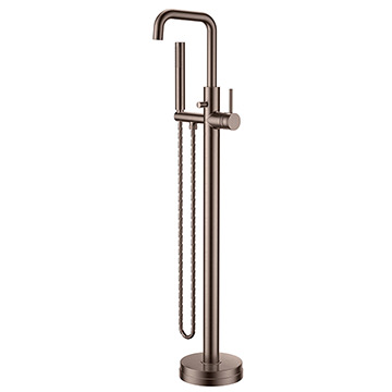 Joseph Miles Core Floorstanding Brushed Bronze Bath Shower Mixer Tap with Swivel Spout