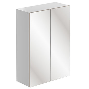 Joseph Miles Sadler Gloss White Wall Hung Mirror Cabinet 720mm High - Two Door