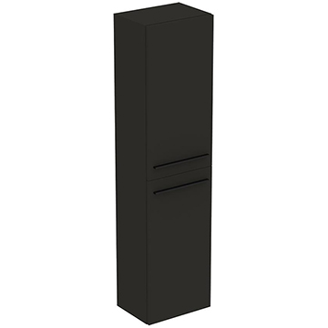 Ideal Standard I-Life-A Wall Hung Matt Carbon Grey Tall Column Unit 400 x 1600mm - Two Door