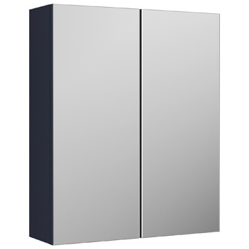 Nuie Arno Wall Hung Midnight Blue Mirror Cabinet 600 x 715mm - Two Door