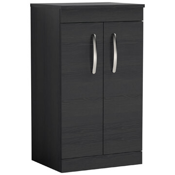 Nuie Athena Floorstanding Countertop Charcoal Black Vanity Unit with Worktop and Handles