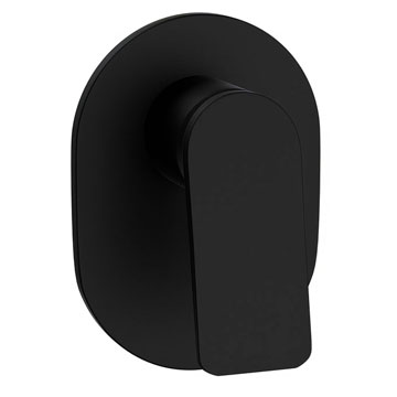 Jaquar Laguna Concealed Contemporary Oval Manual Matt Black Shower Valve - 1 Control