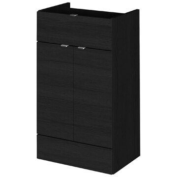 Hudson Reed Fusion Hacienda Black Floorstanding Lined Storage Unit - 500 x 353mm
