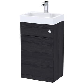 Nuie Athena Back-To-Wall Contemporary Charcoal Black Toilet Unit with Basin - 503 x 360mm