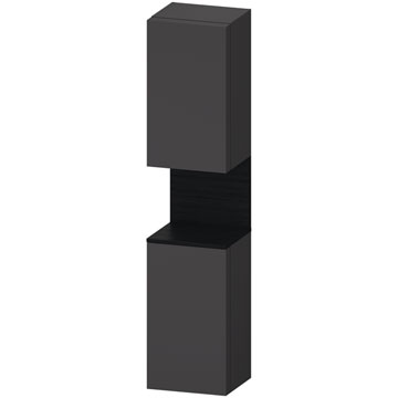 Duravit Qatego Open Shelf Wall Hung Matt Graphite Tall Cabinet 400 x 1760mm - Two Door