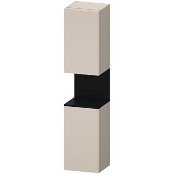 Duravit Qatego Open Shelf Wall Hung Matt Taupe Tall Cabinet 400 x 1760mm - Two Door