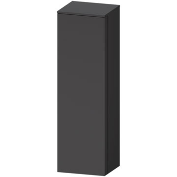 Duravit Qatego Wall Hung Matt Graphite Semi-Tall Cabinet 400 x 1320mm - Single Door