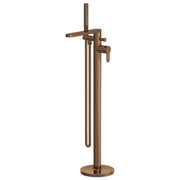 Hudson Reed Arvan Freestanding Brushed Bronze Bath Shower Mixer Tap with Handset