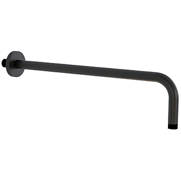 Imex Round Matt Black Finish Shower Arm - Wall Mounted - 360mm Projection