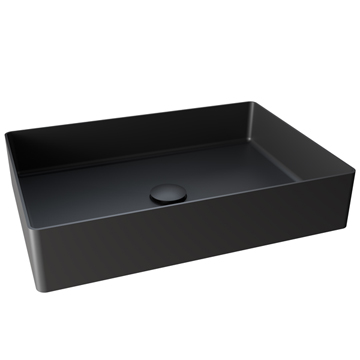 RAK Ingot Stainless Steel Rectangular Countertop Basin Black