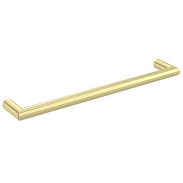Saneux Ember 12V Brushed Brass Round Electric Towel Bar 100mm High - Stainless Steel