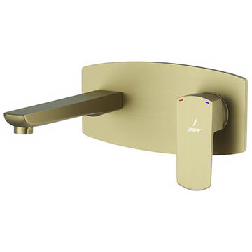 Jaquar Kubix Prime Matt Brass 2 Hole Basin Mixer Tap with Straight Spout - Lever Handle