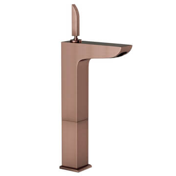 Jaquar Lexa Antique Copper High Neck Basin Mixer Tap - 340mm High - Joystick Handle