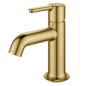 Flova Moonlight Brushed Brass Mono Basin Mixer Tap with Clicker Waste - Lever Handle