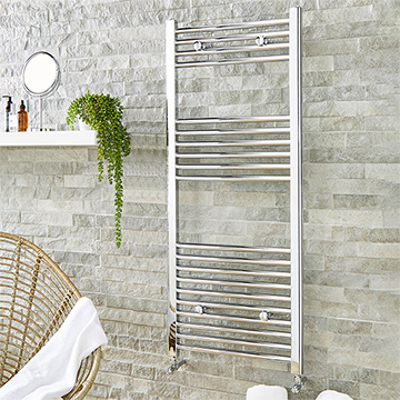 QS Basics Finley Straight Towel Rail with Fixing Kit 500mm Wide - Chrome Finish