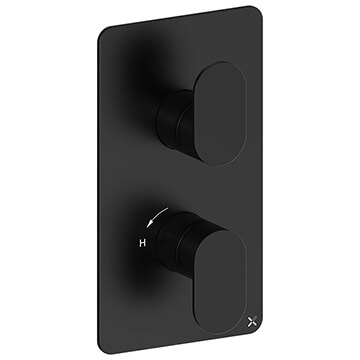 Crosswater Drift Concealed Rectangular Thermostatic Matt Black Shower Valve