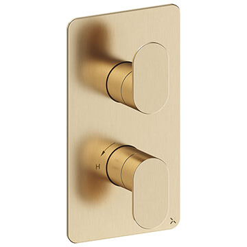 Crosswater Drift Concealed Rectangular Thermostatic Brushed Brass Shower Valve