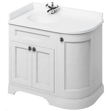 Burlington Freestanding Curved Corner Vanity Unit White
