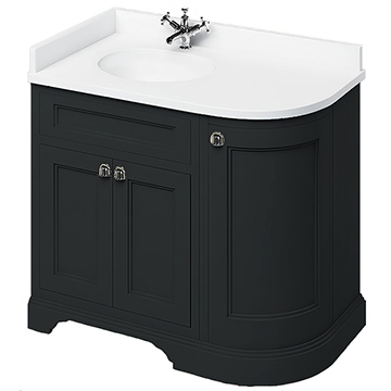 Burlington Freestanding Curved Corner Vanity Unit Black