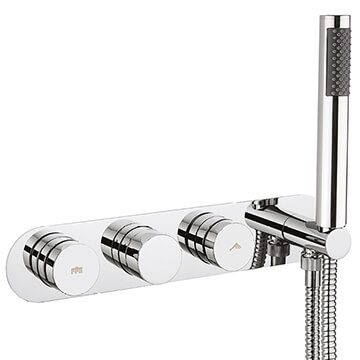 Crosswater Dial Central Trim Thermostatic Shower Valve With 2 Way Diverter And Handset Chrome