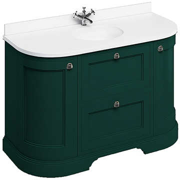 Burlington Curved Vanity Unit With Worktop And Basin Green
