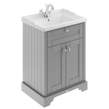 Hudson Reed Old London Traditional Floorstanding Storm Grey Vanity Unit with Basin