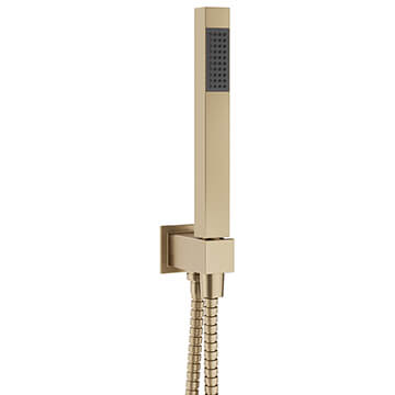 Crosswater Designer Brushed Brass Shower Handset with Wall Outlet and Hose