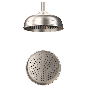 Crosswater Belgravia Round Fixed Shower Head - Single Spray Mode Nickel
