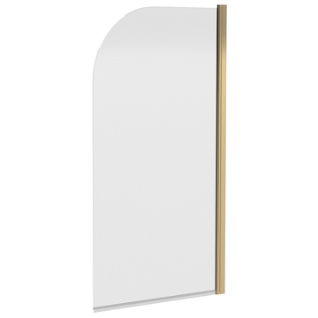 Nuie Pacific Frameless Pivot Bath Screen 790 x 1400mm - Curved or Straight - Brushed Brass