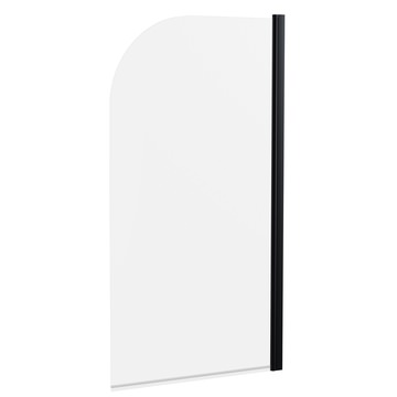 Nuie Pacific Frameless Bath Screen 790 x 1400mm - Round Edge or Square - Matt Black