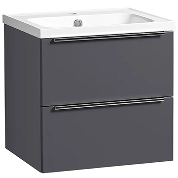 Tavistock Cadence Wall Hung Contemporary Matt Storm Grey Vanity Unit - Two Drawer