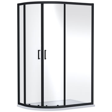 Nuie Rene Two Door Offset Quadrant Shower Enclosure - Reversible - Ex-Display Black