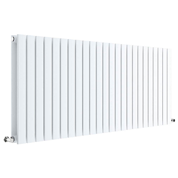 Hudson Reed Sloane Horizontal Flat Double Panel Radiator - Ex-Display White