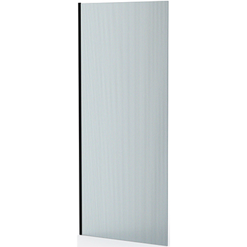 Roman Haven Select Matt Black Wetroom Shower Screen - Fluted Glass - Reversible