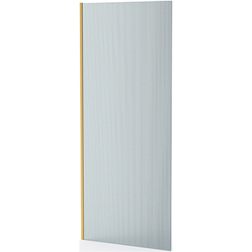 Roman Haven Select Brushed Brass Wetroom Shower Screen - Fluted Glass - Reversible