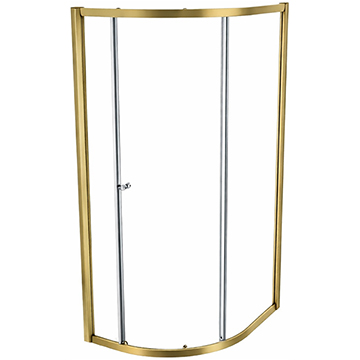 Roman Haven6 Brushed Brass Sliding Quadrant Shower Enclosure - 1 Door - 900 x 900mm