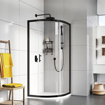 Roman Innov8 Matt Black Sliding Quadrant Shower Enclosure - 1 Door - 900 x 900mm