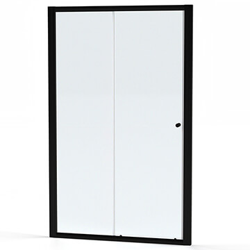 Roman Haven6 Matt Black Framed Sliding Shower Door - Reversible - Clear Glass