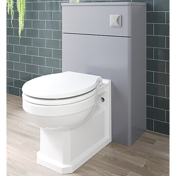 QS Basics Regal Contemporary Satin Grey Back-To-Wall WC Unit - 500 x 818mm