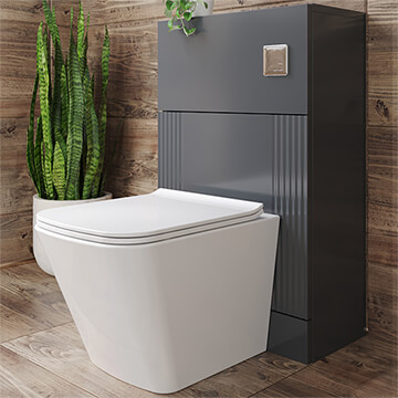 QS Basics Glam Contemporary Soft Black Back-To-Wall WC Unit - 500 x 810mm