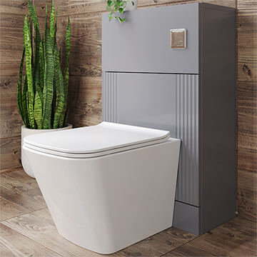 QS Basics Glam Contemporary Satin Grey Back-To-Wall WC Unit - 500 x 810mm